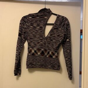 ASTR Multicolor Geometric Knit Top